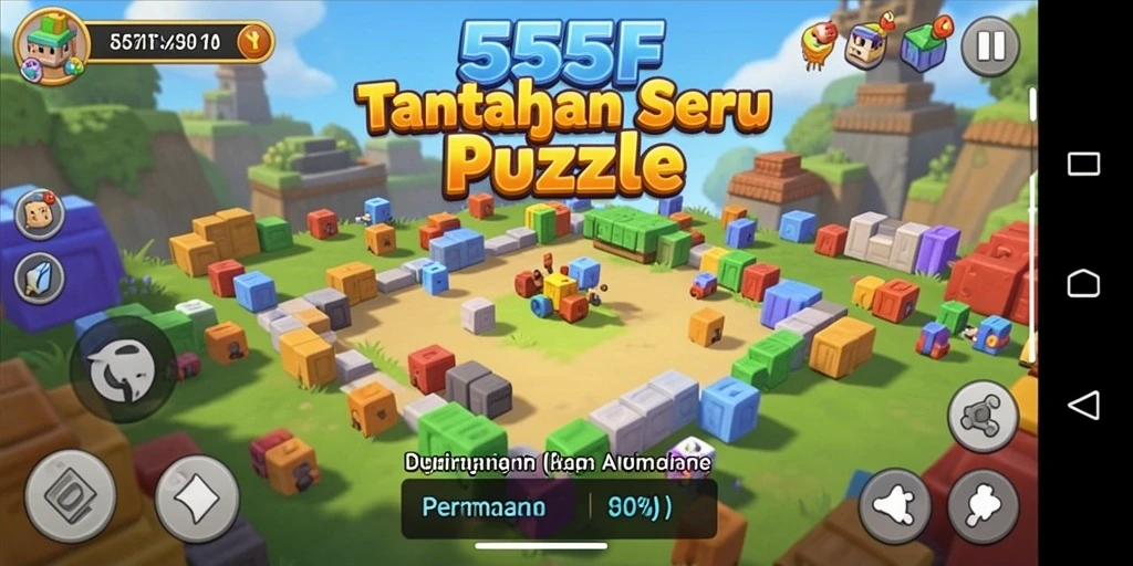 Screenshot gameplay menunjukkan pemain menyelesaikan teka-teki seru.