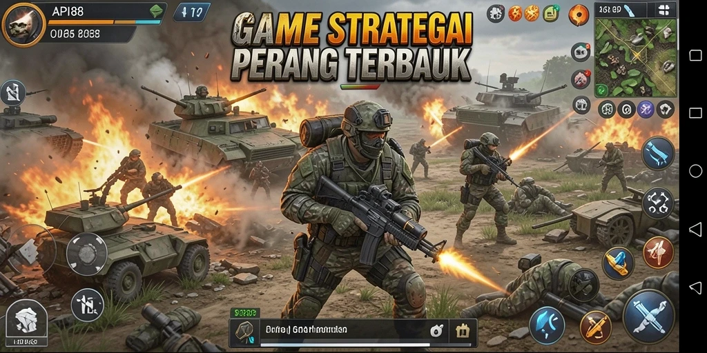 Screenshot gameplay API88 yang menunjukkan pertempuran strategis.