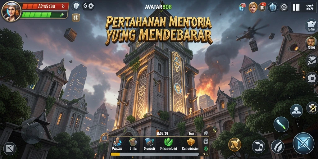 Gameplay mendebarkan dalam AVATAR808 Tower Defense.
