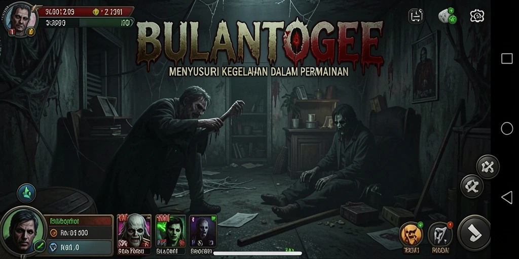 Screenshot menampilkan gameplay menakutkan dalam BULANTOGEL.