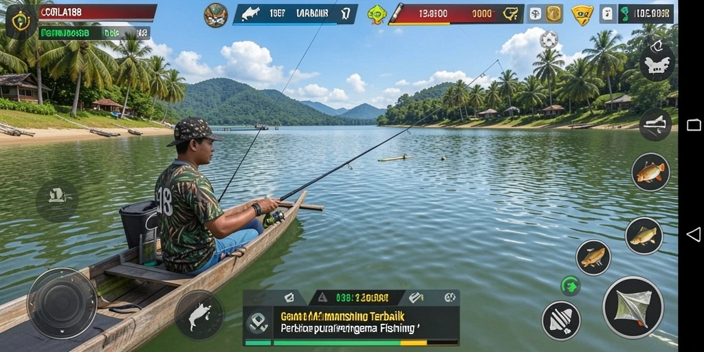 Tampilan gameplay memancing yang menakjubkan di CORLA188.