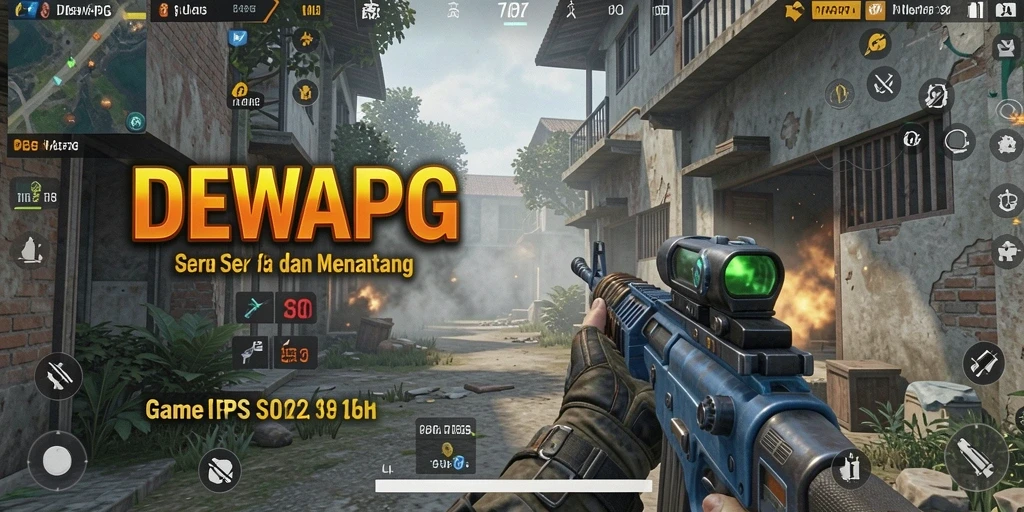 Tampilan gameplay menegangkan dari DEWAPG dengan aksi menembak seru.