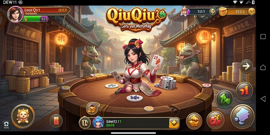 Screenshot gameplay QiuQiu yang menampilkan keseruan dalam bermain DEWI11.