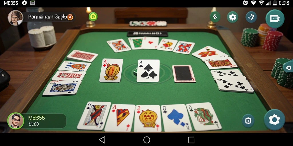 Tampilan gameplay ME355 yang seru dan interaktif dalam permainan Gaple.