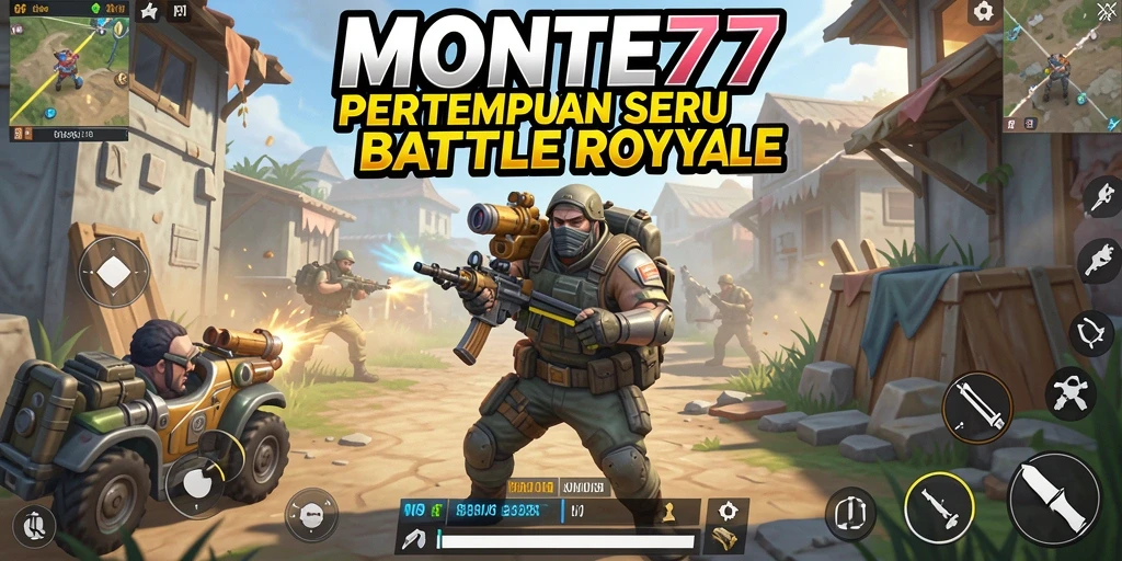 Tampilan seru dari gameplay <strong>MONTE77</strong> dalam pertempuran Battle Royale.
