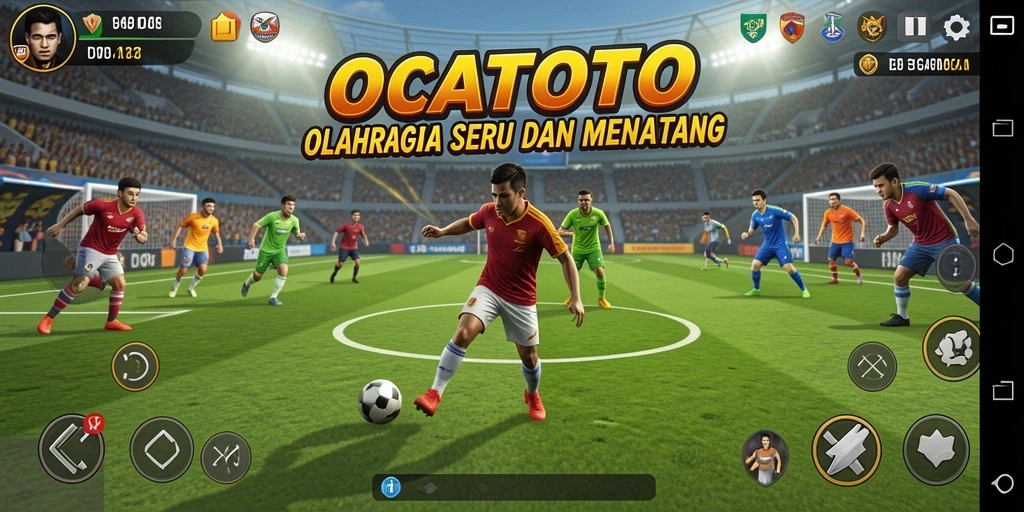 Tangkapan layar gameplay <strong>OCATOTO</strong> yang menampilkan aksi olahraga yang mendebarkan.