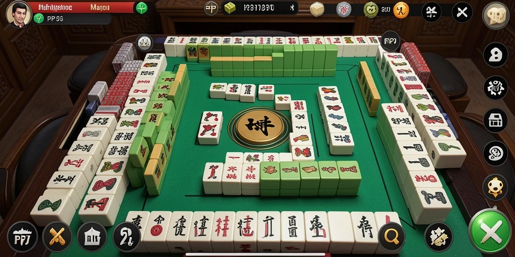 Tampilan gameplay menarik dari PP7 saat bermain Mahjong.