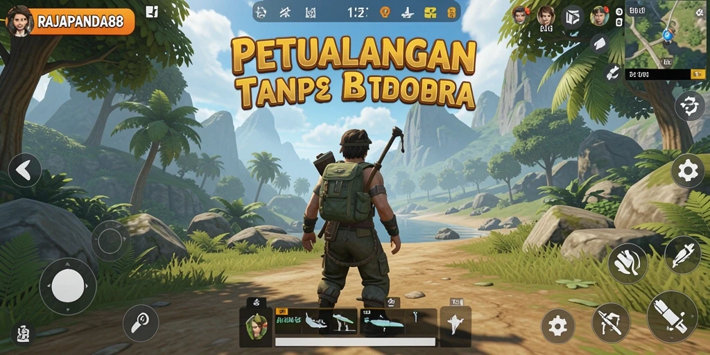 Tangkapan layar dari gameplay RAJAPANDA88 yang menunjukkan dunia terbuka yang kaya.