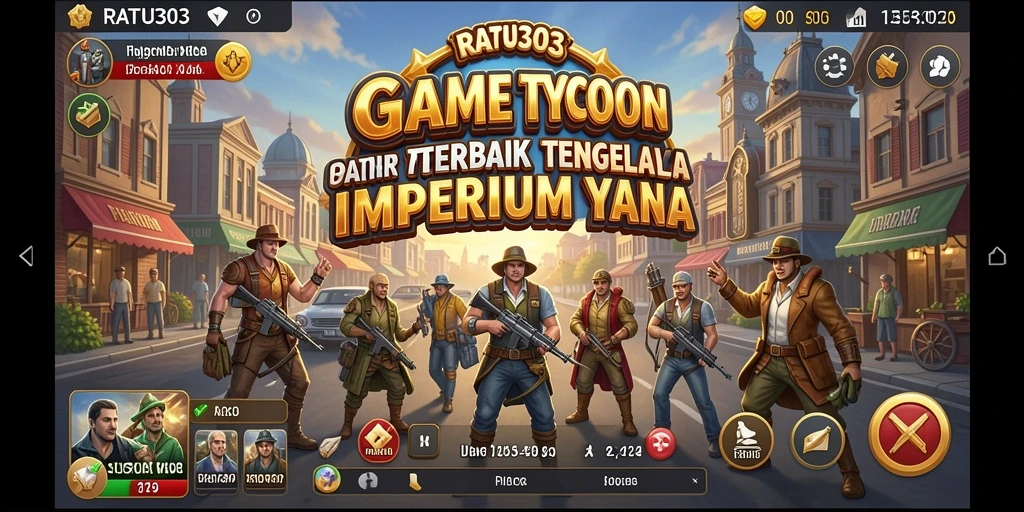 Tampilan gameplay unik dari RATU303 yang menampilkan strategi Tycoon.