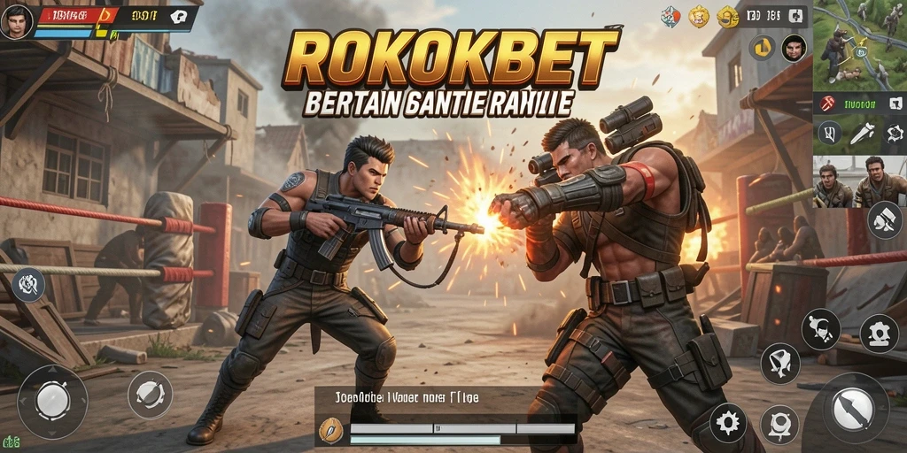 Tangkapan layar dari ROKOKBET menampilkan aksi intens dalam pertempuran Battle Royale.