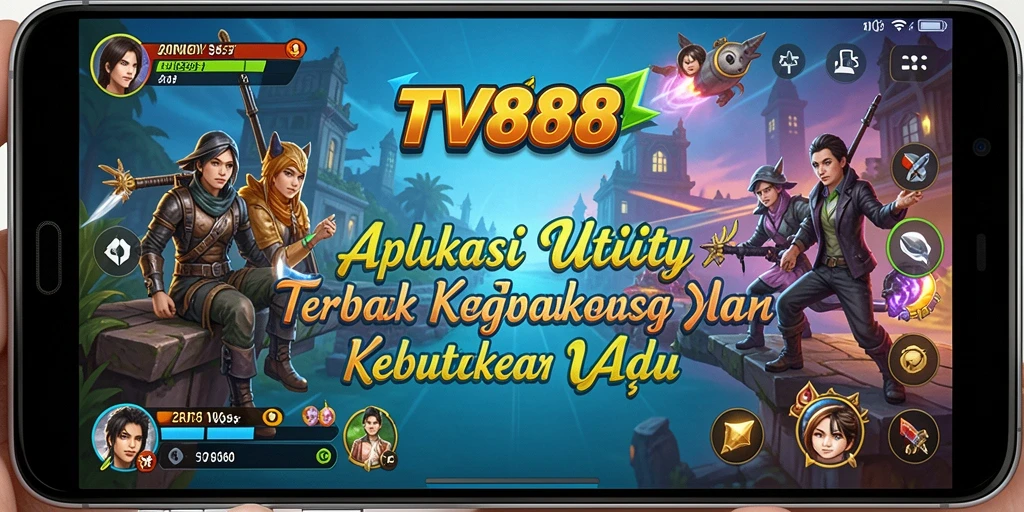 Tampilan screenshot utama TV888 dengan fitur-fitur Utility yang menarik.